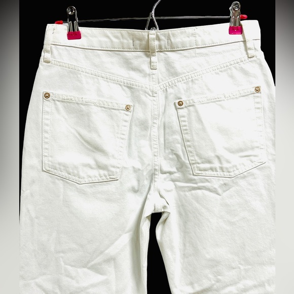 Free People We The Free Tapered Baggy Boyfriend Jeans Distressed White Size 32 - Picture 9 of 13